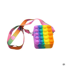 Load image into Gallery viewer, Pop It Sling Bag Unicorn Kids Bag Silicone Bag Strawberry Bag Fidget Bubble Push Stress Relief Toy Bag Kids Girls Cute Storage Bag
