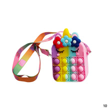 Load image into Gallery viewer, Pop It Sling Bag Unicorn Kids Bag Silicone Bag Strawberry Bag Fidget Bubble Push Stress Relief Toy Bag Kids Girls Cute Storage Bag

