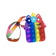 Load image into Gallery viewer, Pop It Sling Bag Unicorn Kids Bag Silicone Bag Strawberry Bag Fidget Bubble Push Stress Relief Toy Bag Kids Girls Cute Storage Bag
