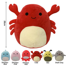 Load image into Gallery viewer, 20cm Stuffed Toys Dinosaur Octopus Crab Bee Red Blue Pink Plush Doll Soft Pillow For Kids Room Decoration
