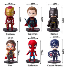 Load image into Gallery viewer, The Avengers Iron Man Batman Spiderman Marvel Justice League Alliance Doll Toys Action Figure Model Cake Decorations Gift for Children
