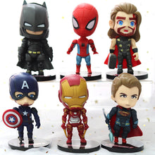 Load image into Gallery viewer, The Avengers Iron Man Batman Spiderman Marvel Justice League Alliance Doll Toys Action Figure Model Cake Decorations Gift for Children
