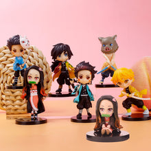 Load image into Gallery viewer, 6PCS Demon Slayer Action Figures Miniatures Figurine Model Kimetsu No Yaiba Mini Tanjirou Nezuko Kyoujurou Giyuu Doll

