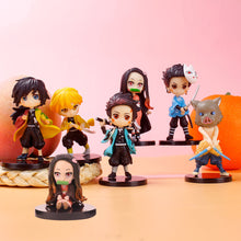 Load image into Gallery viewer, 6PCS Demon Slayer Action Figures Miniatures Figurine Model Kimetsu No Yaiba Mini Tanjirou Nezuko Kyoujurou Giyuu Doll
