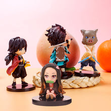 Load image into Gallery viewer, 6PCS Demon Slayer Action Figures Miniatures Figurine Model Kimetsu No Yaiba Mini Tanjirou Nezuko Kyoujurou Giyuu Doll
