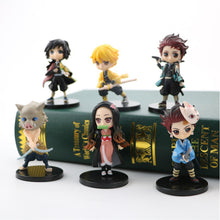 Load image into Gallery viewer, 6PCS Demon Slayer Action Figures Miniatures Figurine Model Kimetsu No Yaiba Mini Tanjirou Nezuko Kyoujurou Giyuu Doll
