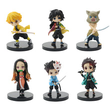 Load image into Gallery viewer, 6PCS Demon Slayer Action Figures Miniatures Figurine Model Kimetsu No Yaiba Mini Tanjirou Nezuko Kyoujurou Giyuu Doll
