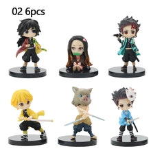 Load image into Gallery viewer, 6PCS Demon Slayer Action Figures Miniatures Figurine Model Kimetsu No Yaiba Mini Tanjirou Nezuko Kyoujurou Giyuu Doll
