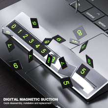 Load image into Gallery viewer, Car Phone Number Card Plate Hidden Switch Plate Number Card Metal Alloy Temporary Parking Card Sticker Styling
