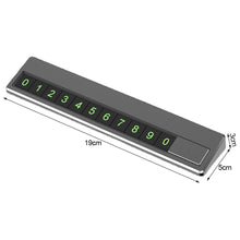 Load image into Gallery viewer, Car Phone Number Card Plate Hidden Switch Plate Number Card Metal Alloy Temporary Parking Card Sticker Styling
