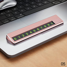 Load image into Gallery viewer, Car Phone Number Card Plate Hidden Switch Plate Number Card Metal Alloy Temporary Parking Card Sticker Styling

