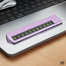 Load image into Gallery viewer, Car Phone Number Card Plate Hidden Switch Plate Number Card Metal Alloy Temporary Parking Card Sticker Styling
