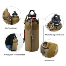 Load image into Gallery viewer, Tactical Hunting Water Bottle Bag Molle Kettle Pouch Holder Camping Cycling Bottle Bag Drawstring Pouch Bag
