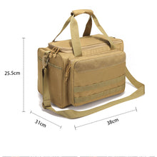Load image into Gallery viewer, 600*900D Tactical Range Bag Molle System Waterproof Gun Shooting Pistol Case Pack Khaki Hunting Accessories Tools Bag Camping
