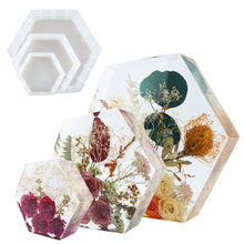 Load image into Gallery viewer, Large Hexagon Silicone Mold DIY Crystal Resin Bookend Mould Mirror Effect Book Stand Craft Mold Eposy Desk Decoration Ornament Tool
