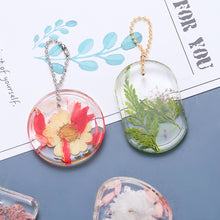 Load image into Gallery viewer, 6pcs/set DIY Epoxy Keychain Silicone Mold Resin Hanging Pendant Craft Moulds Mirror Effect Jewelry Necklace Pendant Silica Mold

