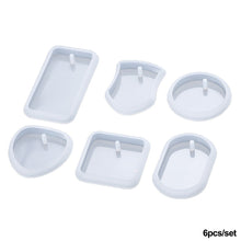 Load image into Gallery viewer, 6pcs/set DIY Epoxy Keychain Silicone Mold Resin Hanging Pendant Craft Moulds Mirror Effect Jewelry Necklace Pendant Silica Mold
