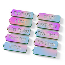 Load image into Gallery viewer, DIY English Dirty Word Keychain Pendant Silicone Mold Epoxy Resin Hanging Pendant Craft Moulds Mirror Effect Jewelry Necklace Pendant Silica Mold
