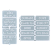 Load image into Gallery viewer, DIY English Dirty Word Keychain Pendant Silicone Mold Epoxy Resin Hanging Pendant Craft Moulds Mirror Effect Jewelry Necklace Pendant Silica Mold
