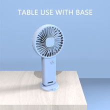 Load image into Gallery viewer, Portable USB Chargeable Mini Fan Handheld Fans with Base Summer Outdoor Portable Hand Hold Fan with Phone Holder
