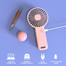 Load image into Gallery viewer, Portable USB Chargeable Mini Fan Handheld Fans with Base Summer Outdoor Portable Hand Hold Fan with Phone Holder
