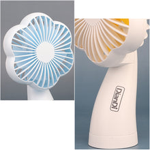 Load image into Gallery viewer, Portable USB Chargeable Mini Fan Handheld Fans with LED Light Summer Electric Fan Outdoor Indoor Desktop Fan
