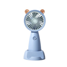 Load image into Gallery viewer, Portable USB Chargeable Mini Fan with Base Cute Catoon Handheld Fans Summer Electric Fan Outdoor Indoor Students Fan with Lanyard
