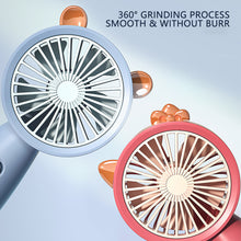 Load image into Gallery viewer, Portable USB Chargeable Mini Fan with Base Cute Catoon Handheld Fans Summer Electric Fan Outdoor Indoor Students Fan with Lanyard
