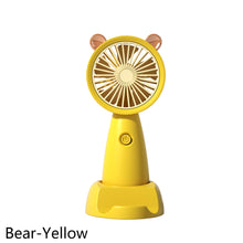 Load image into Gallery viewer, Portable USB Chargeable Mini Fan with Base Cute Catoon Handheld Fans Summer Electric Fan Outdoor Indoor Students Fan with Lanyard
