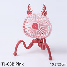 Load image into Gallery viewer, USB Chargeable Fan Baby Stroller Bed Fan Mute Retractable Fan with Clip Variable Portable Octopus Mini Fan Office Desktop Fan
