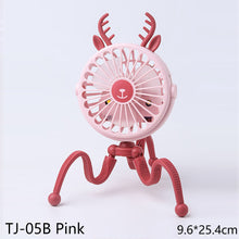 Load image into Gallery viewer, USB Chargeable Fan Baby Stroller Bed Fan Mute Retractable Fan with Clip Variable Portable Octopus Mini Fan Office Desktop Fan
