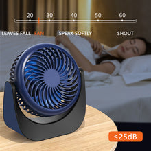 Load image into Gallery viewer, USB Chargeable Fan Mute 360 Degree Rotation Desktop Mini Fan Portable 2000mAh Electric Fan Students School Fan Offfice Fan
