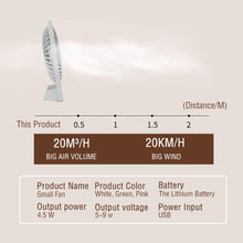 Load image into Gallery viewer, USB Chargeable Fan Mute Ultra Thin Desktop Mini Fan Portable Outdoor Indoor Electric Fan Offfice Fan School Students Fan
