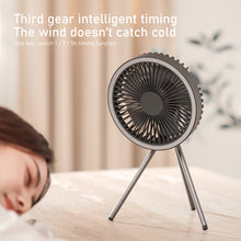 Load image into Gallery viewer, Multifunction Eletric Fan Appliance USB Chargeable Tripod Stand Desk Fan with Night Light Outdoor Camping Ceiling Fan
