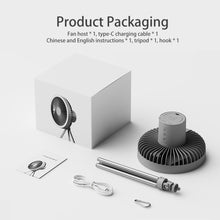Load image into Gallery viewer, Multifunction Eletric Fan Appliance USB Chargeable Tripod Stand Desk Fan with Night Light Outdoor Camping Ceiling Fan

