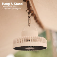 Load image into Gallery viewer, Multifunction Eletric Fan Appliance USB Chargeable Tripod Stand Desk Fan Outdoor Camping Ceiling Fan
