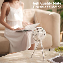 Load image into Gallery viewer, Multifunction Eletric Fan Appliance USB Chargeable Tripod Stand Desk Fan Outdoor Camping Ceiling Fan
