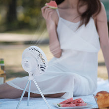 Load image into Gallery viewer, Multifunction Eletric Fan Appliance USB Chargeable Tripod Stand Desk Fan Outdoor Camping Ceiling Fan
