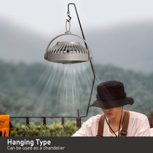 Load image into Gallery viewer, Multifunction Eletric Fan Appliance with Control USB Chargeable Tripod Stand Desk Fan with Light Outdoor Camping Ceiling Fan
