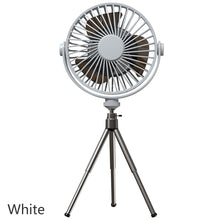 Load image into Gallery viewer, Multifunction Eletric Fan Appliance with Control USB Chargeable Tripod Stand Desk Fan with Light Outdoor Camping Ceiling Fan
