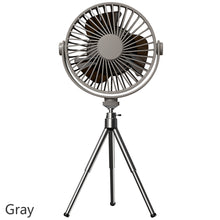 Load image into Gallery viewer, Multifunction Eletric Fan Appliance with Control USB Chargeable Tripod Stand Desk Fan with Light Outdoor Camping Ceiling Fan
