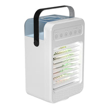Load image into Gallery viewer, Mini Air Conditioner Timing Air Cooler Fan with Atmosphere Light USB Air Cooling Fan Office Desktop Fan Moisturizing Fan
