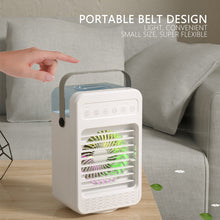 Load image into Gallery viewer, Mini Air Conditioner Timing Air Cooler Fan with Atmosphere Light USB Air Cooling Fan Office Desktop Fan Moisturizing Fan
