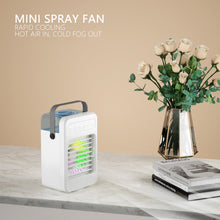 Load image into Gallery viewer, Mini Air Conditioner Timing Air Cooler Fan with Atmosphere Light USB Air Cooling Fan Office Desktop Fan Moisturizing Fan
