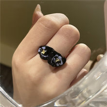 Load image into Gallery viewer, Fashion Vintage Alloy Painted Botanical Floral Pattern Ring Irregular Opening Ring Flower Women Female Accessories
