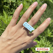 Load image into Gallery viewer, Fashion Vintage Resin Personalized Letters Geometric Baby Ring Round Women Cute Trendy Versatile Punk Ring Female Accessories

