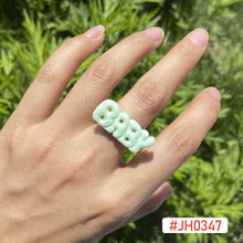 Load image into Gallery viewer, Fashion Vintage Resin Personalized Letters Geometric Baby Ring Round Women Cute Trendy Versatile Punk Ring Female Accessories
