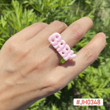 Load image into Gallery viewer, Fashion Vintage Resin Personalized Letters Geometric Baby Ring Round Women Cute Trendy Versatile Punk Ring Female Accessories
