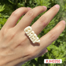 Load image into Gallery viewer, Fashion Vintage Resin Personalized Letters Geometric Baby Ring Round Women Cute Trendy Versatile Punk Ring Female Accessories
