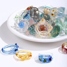 Load image into Gallery viewer, Fashion Vintage Knot Ring Resin Ring Colourful Acrylic Rings Geometric Round Fashionable Women Trendy Versatile Punk Ring Women
